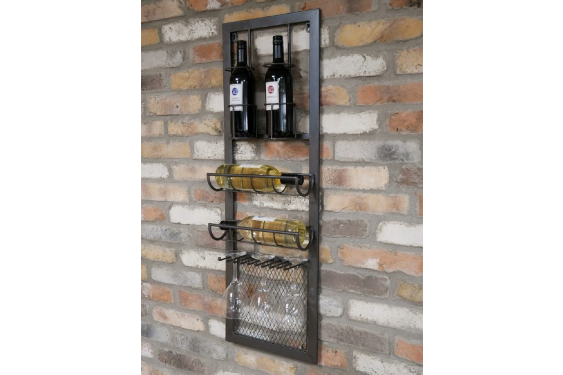 Industrial Style Wine Wall Unit