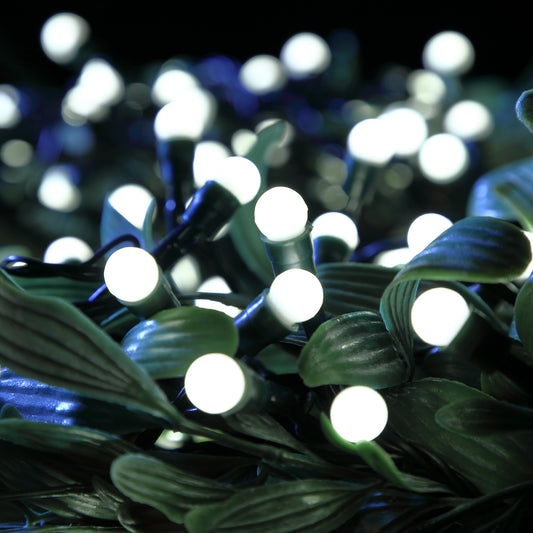 Noma 200 White LED Berry String Lights Battery Operated