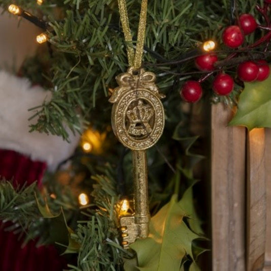 Golden Christmas Key Decoration