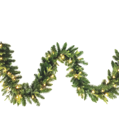 St Moritz Fir 9ft/240cm Garland with Warm White Lights