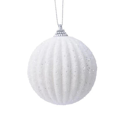 Snow White Glitter Christmas Bauble