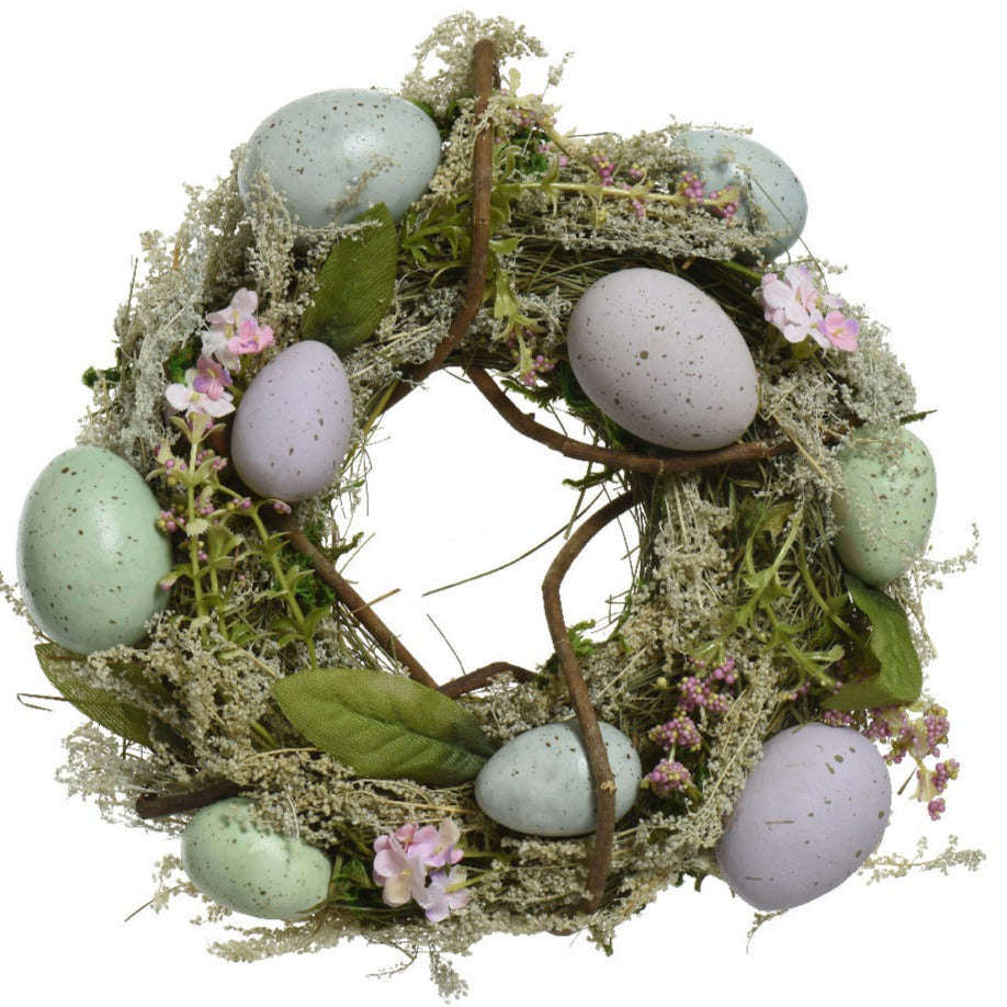 Floral Speckled Egg Easter Wreath