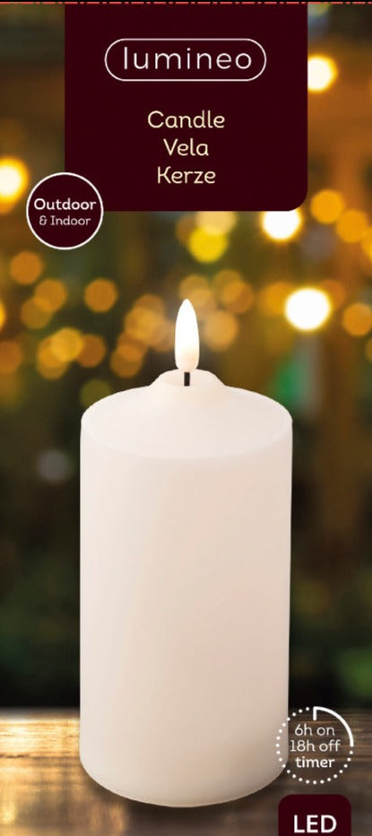 Outdoor LED Cream Church Candle 17cm