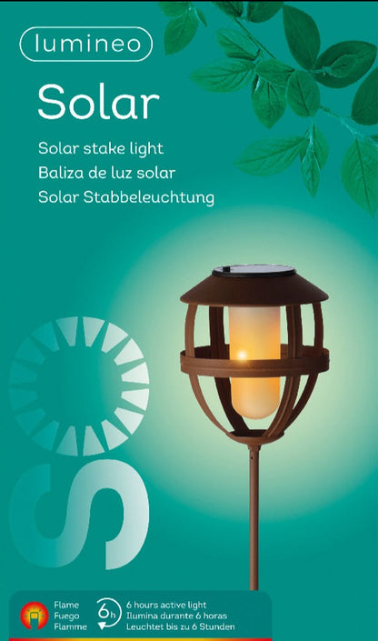 Solar Iron Flame Effect Torch Garden Stake Light