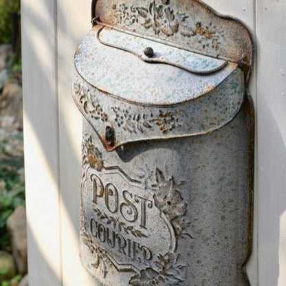 Post Courier Rustic Metal Post Box