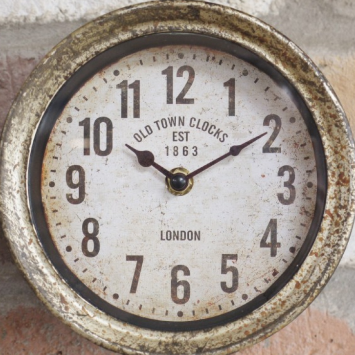 Vintage Style Aged Pipe Clock