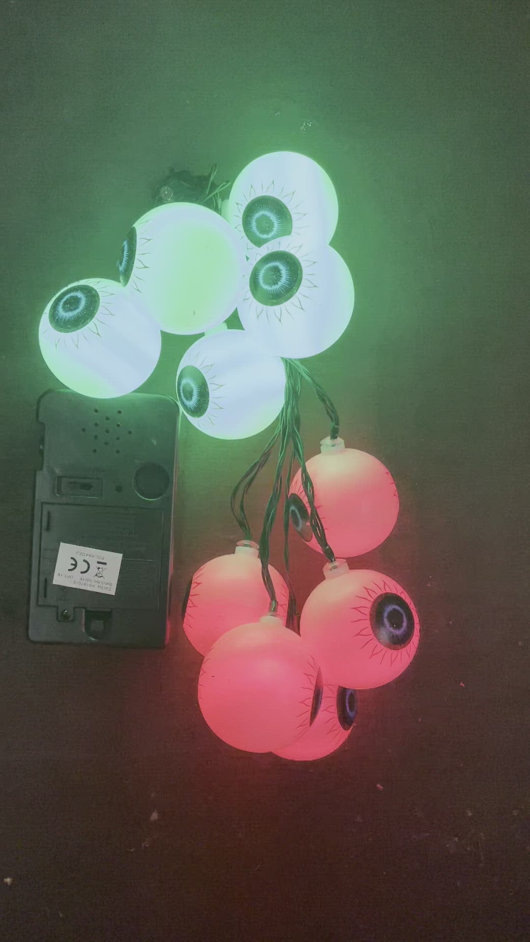 video of the eyeball lights flashing LED's and making a spooky noise