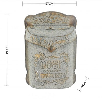 Post Courier Rustic Metal Post Box