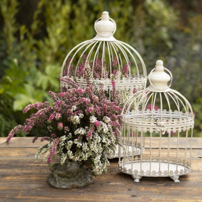 Set of 2 Oval Vintage Style Birdcage Planters