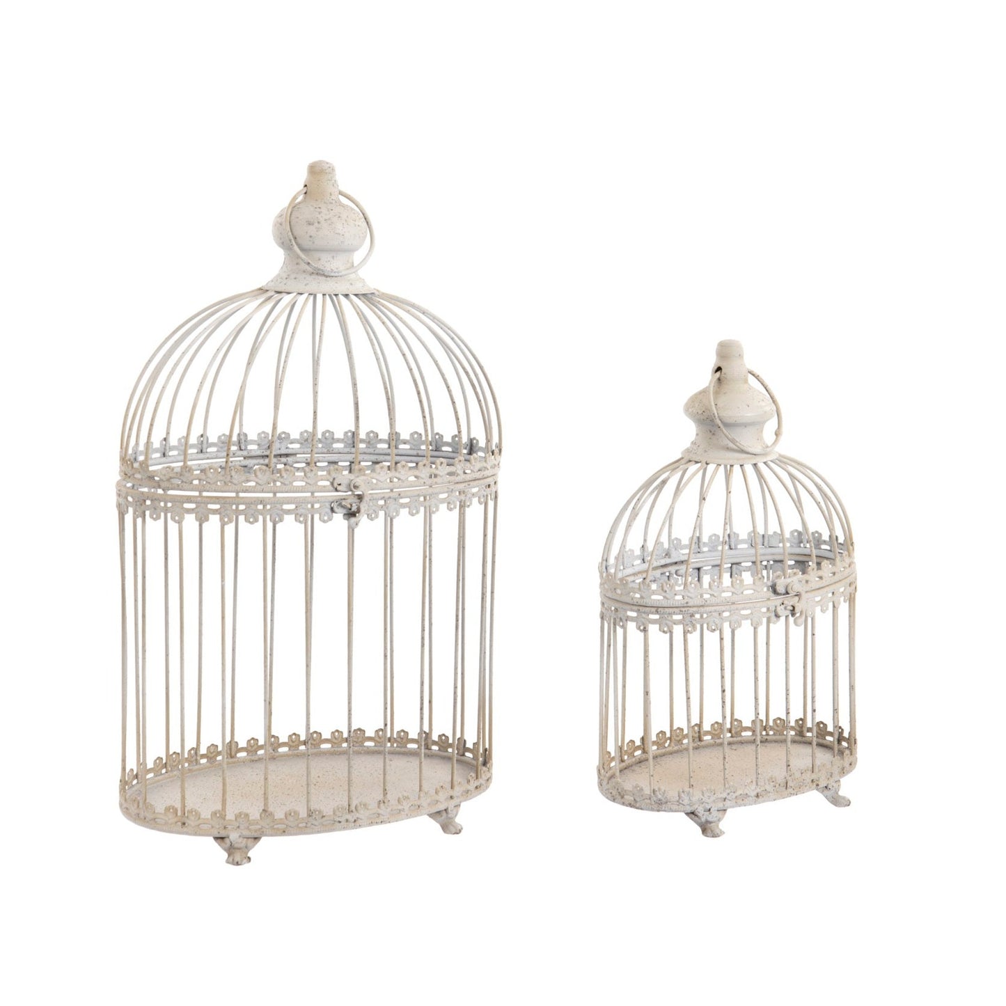 Set of 2 Oval Vintage Style Birdcage Planters