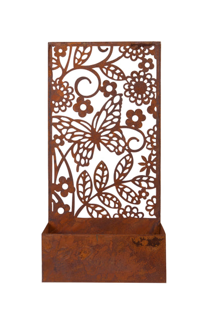 Rust Finish Butterfly Wall Planter