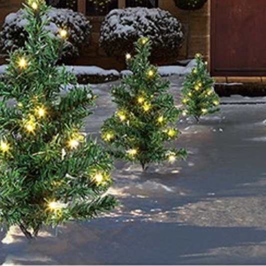 Set of 6 Christmas Tree Path Lights Warm White