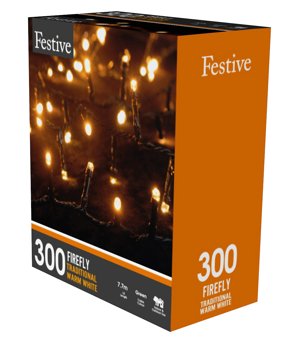 Festive 300 Firefly Lights Warm White