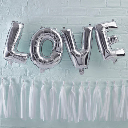 Silver Love Balloon Bunting