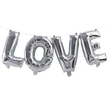 Silver Love Balloon Bunting