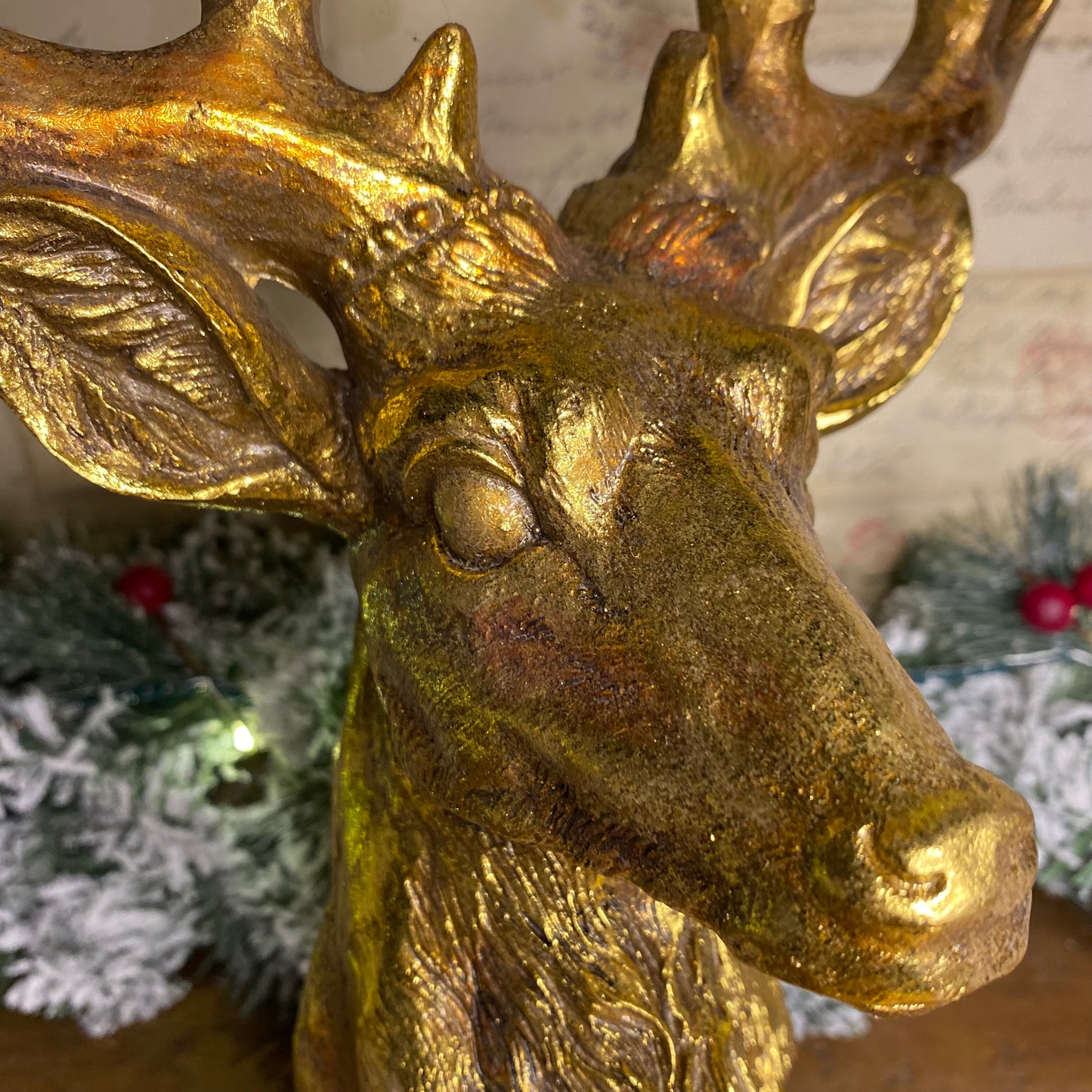 Gold Stag Head Candelabra 30cm