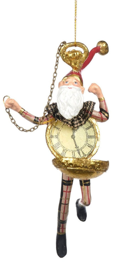 Royal Tartan Santa Clock Hanging Decoration