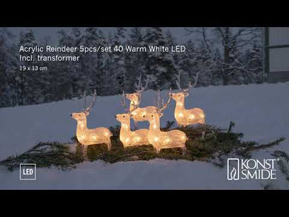 Konstsmide 5 Piece Acrylic Reindeer LED Set