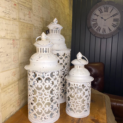 Nettuno Vintage Style Rustic Lanterns Set Of 3