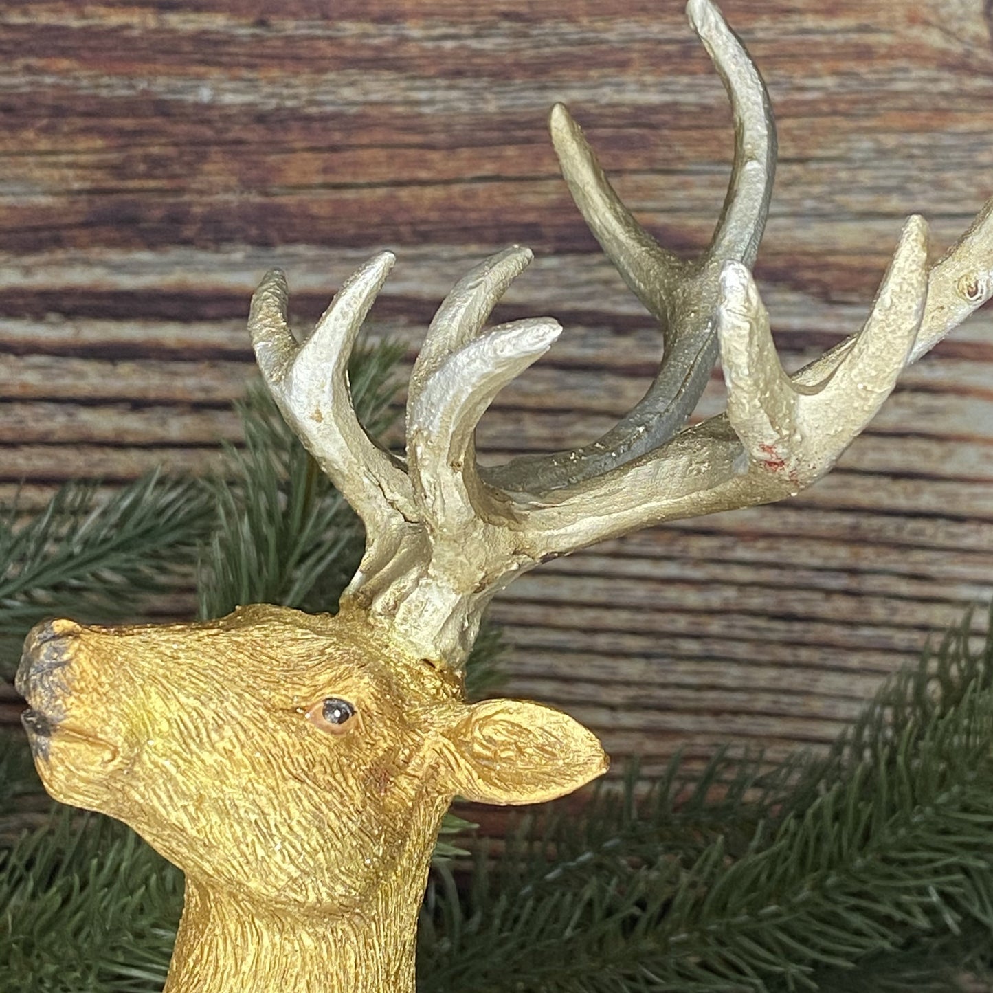 Christmas Gold Stag with Red And Gold Jewels