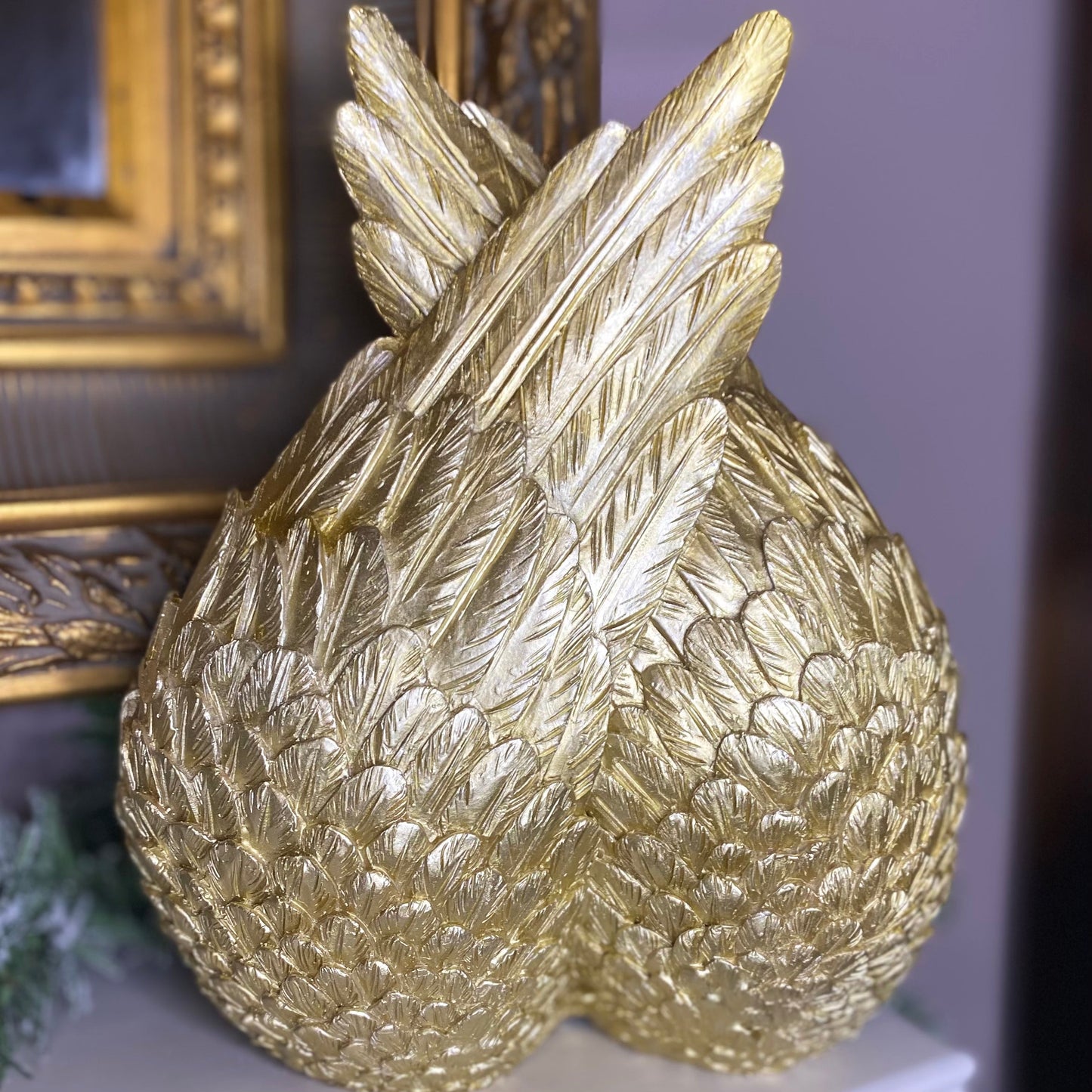 Christmas Nativity Scene in Gold Resin Wings