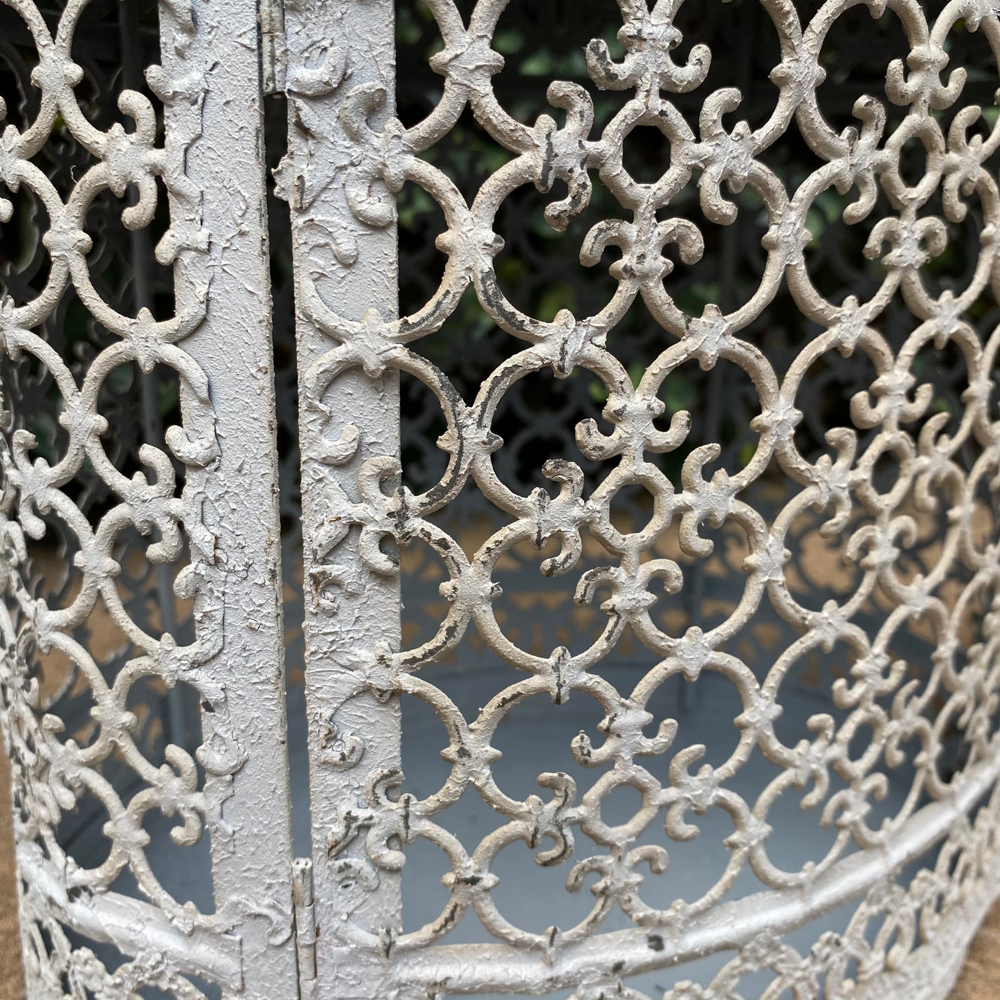 Set of 2 Antique White Oval Moorish Lanterns