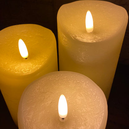 Set of 3 Cream FlickaBright Candles with Remote Control