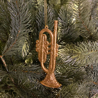 Set of 3 Gold Instruments Christmas Tree Decorations