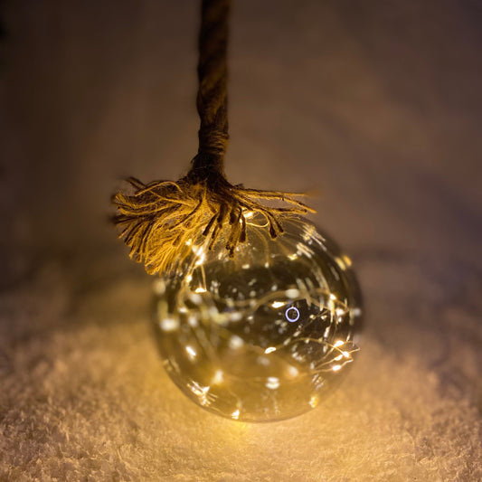 Lumineo Micro LED Ball with Jute Rope Decoration 20cm