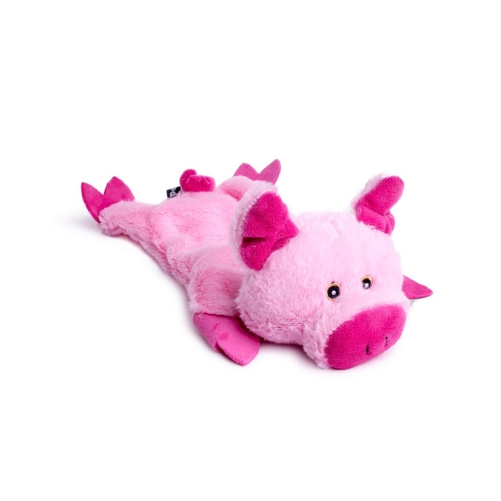 Crinkle Flat Pig Dog Toy