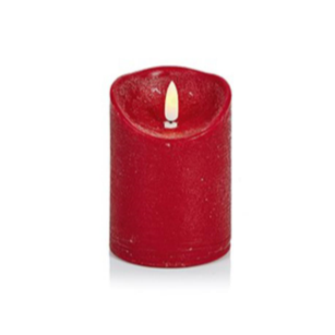 Red 13 x 9cm FlickaBright Textured Candle with Timer