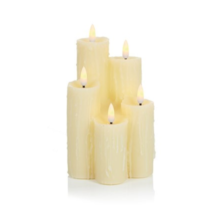 5 piece melted edge candle stack 